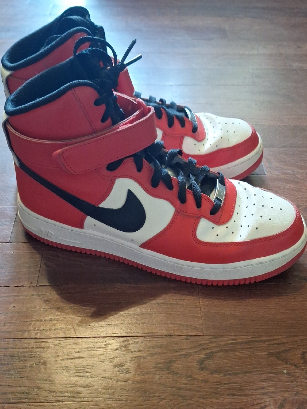 Nike Mens Red, White & Black High-Top Sneakers